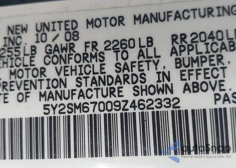 2009 Pontiac Vibe из США, поврежденный, VIN 5Y2SM67009Z462332